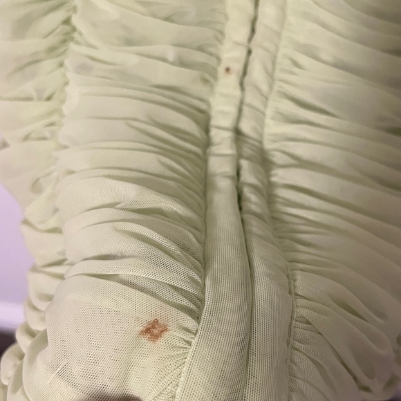 House of CB Cate Lime Ruched Mesh Mini Dress - Picture 5 of 9